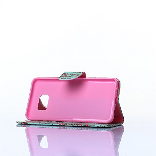 Nancen Samsung Galaxy S6 Edge Plus / G9280 (5,7 Zoll) Handy Lederhülle, Flip Case Wallet Cover with Stand Function, Folio Bookstyle Handytasche Soft Silikon Bunte Muster Tasche PU Leder Slim Shell Handyhülle. - 4
