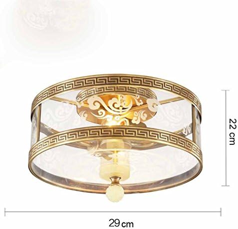 All copper ceiling Chinese retro living room bedroom den Ceiling modern minimalist circular LED Ceiling ( Size : A1 )