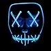 Produktbild Queta Halloween Maske LED Light EL Wire Cosplay Maske Purge Mask für Festival Cosplay Halloween Kostüm (Blu)