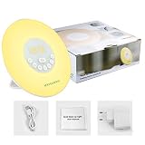 Wake-up Light LED Lichtwecker, Mxtechnic Sonnenaufgang Wecker Nachtlicht Nachttischlampe mit Naturgeräuschen und FM Radio, 10 Wählbare Helligkeit & 6 Farblicht,ein Geschenk für Freunde ,Kinder oder Erwachsene - 7