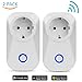 Produktbild Per Intelligente Steckdose Wuudi Wifi Fernbedienung Steckdose mit Zeitsteuerung Energiesparfunktion Arbeite mit Alexa (2pcs)