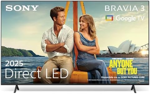 Sony BRAVIA 3 - Direct LED | Altoparlante X-Balanced | Dolby Vision/Atmos | IMAX Enhanced | Google TV (2025) | Google Cast | Apple AirPlay 2| Eco Dashboard 2 | Game Menu 2-50pollici