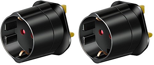 2er Packung Brennenstuhl Reisestecker/-adapter Schutzkontakt für GB schwarz, 1508533 (2)