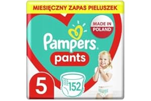 ‎DODOT Pampers Pants Pieluchomajtki Rozmiar 5 (12-17kg), 152 Sztuki, Pieluchy z Kieszonką Stop & Protect Zapobiegającą Przeciekaniu z Tyłu