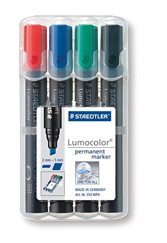 Staedtler 350 WP4 Permanentmarker Lumocolor , nachfüllbar, Staedtler Box mit 4 Farben - 2