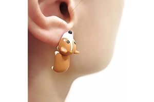 OADAA Cute Animal Bite Earring, 3D Cute Clay Earrings -Cartoon Fashion Simple Handmade Polymer Animal Stud Earrings For Women Girls