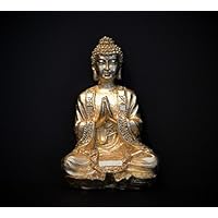 Kleine Buddha-Figur, vergoldet mit Blattmetall
