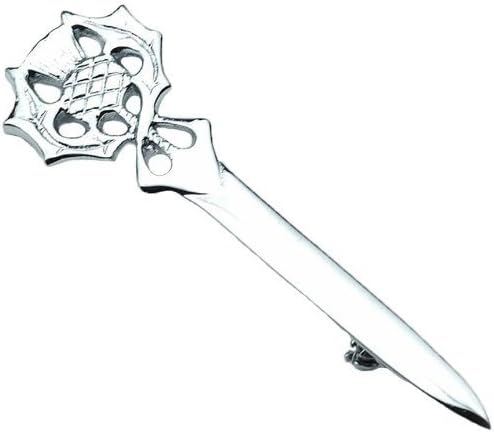 Scottish & Irish Thistle Head Kilt Pin Chrome Finish Wedding Stag Accessories