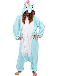 AKABELA Animal Disfraz Unicornio Pijama Disfraces Mono Adulto Ropa de Dormir Unisexo Cosplay
