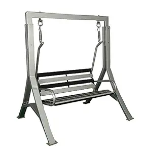 Authentic International Indoor and Outdoor Swing with Hammock Chair 2 Seater High Strong Iron 300 kg. Capacity (Gray)