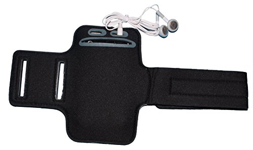 Schwarz M Sport Armband Schutz Hülle für Samsung Galaxy S5 mini und A5, Case veränderbarer Länge, für Rennen, Workout, Wandern, Fitness und Laufen mit Kopfhöreranschluss aus Neopren – Dealbude24 - 2