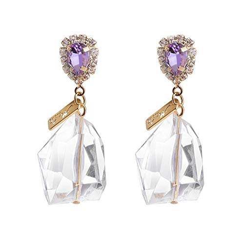 Preisvergleich Produktbild ShangB Ohrring Übertrieben Unregelmäßige Transparente Kristall Lange Pendientes Bunte Strass Kranz Baumeln Ohrringe Geschenke