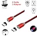Produktbild Ruibo Sike Neueste Version 2 Pack 3.3ft + 6.6ft USB Magnetic C-Kabel geflochten USB C-Ladekabel (rot)