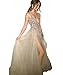 Produktbild Lovelybride Herrlich tiefem V-Ausschnitt grau Party Kleid Pailletten hohe Split lange Abendkleid
