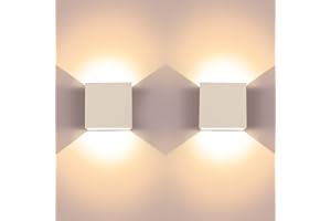 UPFORU LED-vägglampa, 2 st inomhus moderna väggtvättlampor, aluminium upp och ner vägglampa, 6 W 3 000 K LED vägglampett, läm