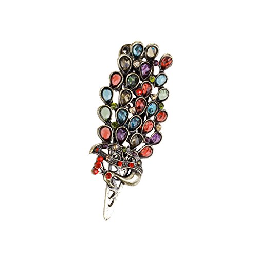 Retro Stil Strass Haarschmuck Pfau Phoenix Haarspange - 4
