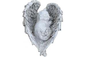 Dokeno Statua a Forma di Angelo per Gatto, Resina Gatto Lapidi, Statua Commemorativa con Ali d'Angelo per Gatti, Statua Commemorativa Statua di Gatto Angelo Dormiente, per la Casa, Giardino, Cortile