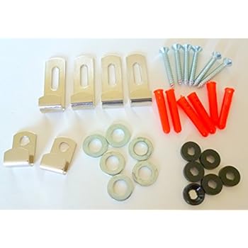 Frameless Unframed Bathroom Mirror Glass Wall Hanging Fixing Kit ...