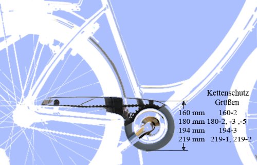 DEKAFORM 180-3 Fahrrad Kettenschutz Easy Line für Arcona Bocas Decathlon KTM Puch ZEG Fahrrad 36/38 Zähne * saphir-schwarz + 4 Schrauben - 2