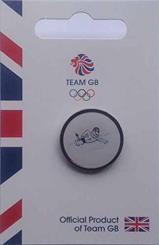 Official Team GB Swimming Mascot Pictogram Pin