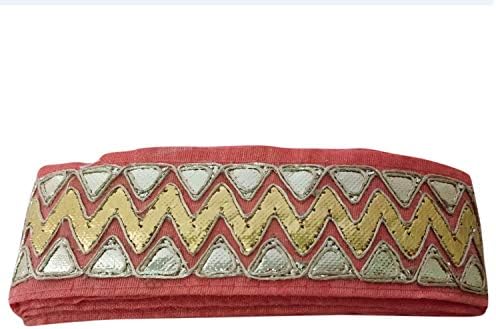 Sofias Fashion DIYDo It Yourself Gota Lace (Peach and Gold, 3 Meters)