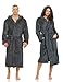 Produktbild etérea Mustique Kuschelfleece Kapuzen-Bademantel Saunamantel Morgenmantel für Damen und Herren - Unisex, Anthrazit, L