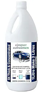 Zimmer Aufraumen - 1L Car Wash Shampoo -HEAVY DUTY with Silicone Oils & Micro Wax Coating Technology. 1 Liter makes 3 Liters. 3X ULTRA THICK & CONCENTRATED. Conditions Car Color-Saves Fading.