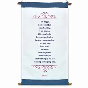 Indigifts Inspirational Quote Printed Canvas Scroll for Home 9.5 X 17 Inches | Motivational Wall Hanging for Living Room, Farewell Gift for Office Friend, Gift for Birthday, Happy Quotes Wall D?cor