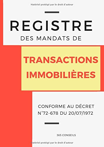 Télécharger Registre des Mandats de Transactions Immobilières PDF Ebook En Ligne