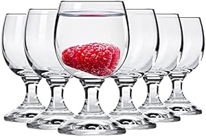 Alcohol Cage® Set de 6 verres élégants de 40 ml 4cl pour les shots de Vodka Tequila Liqueur avec pieds Lave-vaisselle Verre à Shot Pinnchen Party Stamperl Set Pinneken Six 6s Verres à boire Vodka