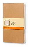 Las últimas 16 páginas son separables y hay una solapa para guardar las notas tomadas en hojas separadas; cada uno de los 3 cuadernos presenta la historia de Moleskine