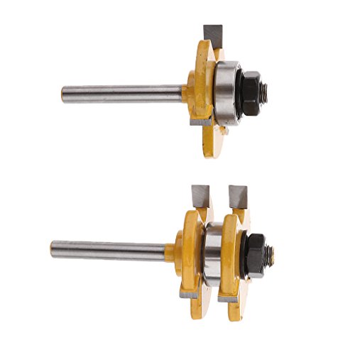 2ST Federnut Router Bit Satz Fräsersatz Oberfräser Schaft 3/4 Zoll Lager 1/4 Zoll - 4