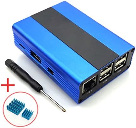 Corkea Raspberry Pi 3 Aluminum Case with Heatsink Screw Driver Blue