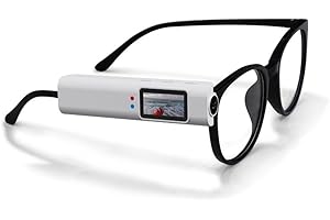 Eawfgtuw Caméra portable haute résolution avec 2 enregistrements 7K, protection imperméable et un objectif grand angle pour toutes vos aventures, mini lunettes HD (blanc)