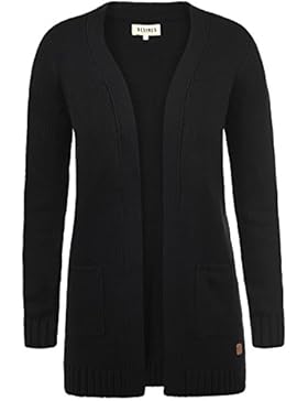 DESIRES Paula Damen Strickjacke Cardigan mit offenem V-Aussschnitt aus hochwertiger Baumwoll-Mischung