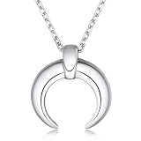 💕 💕 💕 Collar moderno para mujeres, colgante en cuerno o luna creciente o luna media o luna invertida, cadena delgada, elegante y extensible, joyería de tipo Bohemia, estilo boho y punk, todo nacido para ti la bella.