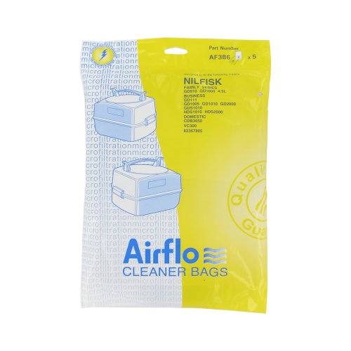Airflo Europart AF386 - Bolsas de papel para aspiradora Nilfisk GD1000 Canister (5 unidades)
