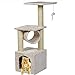 Produktbild XWDQ Kratzbaum Spielzeug Katze Klettern Katze Cat Board Jumping Cat Apartment Heimtierbedarf (Beige)