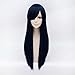 Mixed Dark Blue 70cm Long Anime Women Cosplay Lolita Straight Hair Full Wig