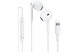 CELLWORLD Auricular con Cable para iPhone, Auriculares de Botón estéreo de Alta Fidelidad con Cancelación de Ruido para iPhone, Llamadas de Soporte y Control de Volumen para iPhone 14 Pro/14/13 Mini/12/SE/11/X