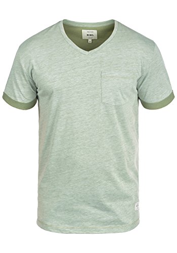 Redefined Rebel Moses Herren T-Shirt Kurzarm Shirt mit V-Ausschnitt, Größe:L, Farbe:Dark Olive