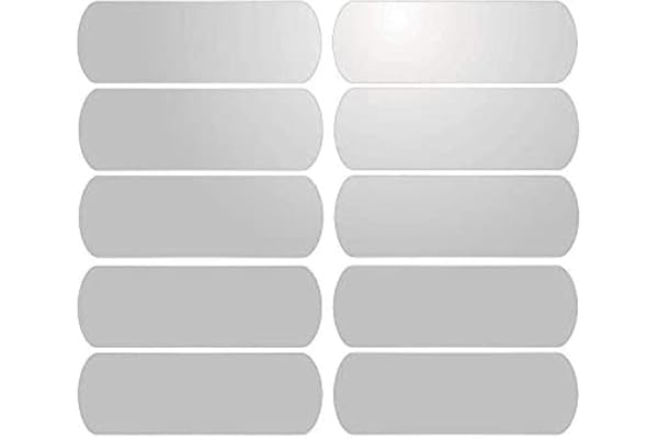 10 Bandes adhésives réfléchissantes pour signalisation sur casque 6x2 cm Blanc Réfléchissant