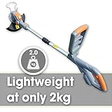 Terratek Cordless Strimmer with 2 Batteries & 30 Spare Blades 18/20V Lithium-Ion, Telescopic Lightweight Powerful Grass Trimmer, 25cm Cutting Diameter, Battery & Charger Included