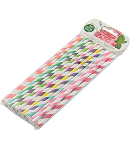 London Themed Party Straw Decor - 24-Pack British UK Paper Straws With Cut-Outs For Baby Showers & Birthdays