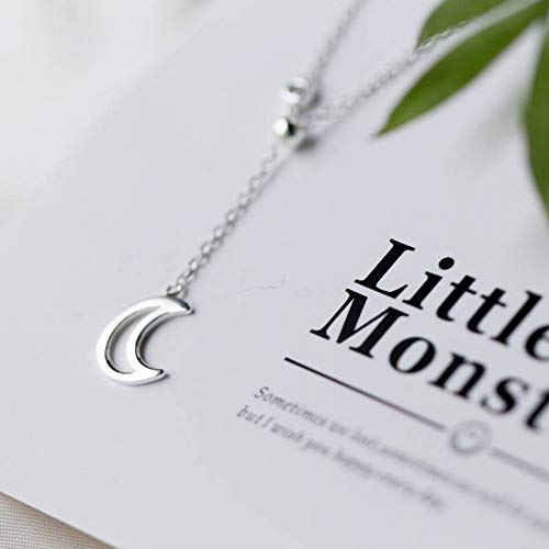 Preisvergleich Produktbild Katylen S925 Silber Halskette Weibliche Liebe Mond Halskette Temperament Halbmond Bucht Schlüsselbein Kette Weiblich, S925 Silberkette, Wie Gezeigt