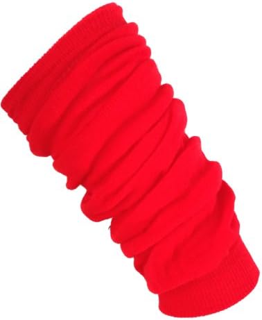 Neon Leg Warmers Dancewear Party Fancy Dress 80s Rave Clubbing Cybe (Red)