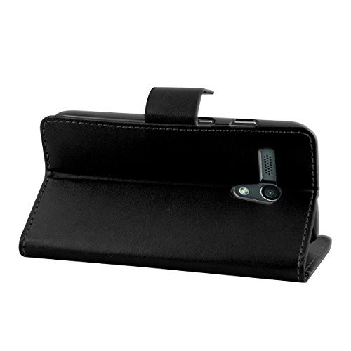 kwmobile Funda para Motorola Moto G  2013  - Carcasa de  Cuero sint  tico  - Case con Tapa y  Tarjetero  en  Negro 