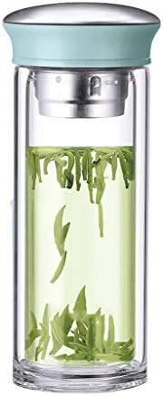 GAODUZI Double - Layer Household Office Glass Glass Cups Insulation Glass Tea Cups ( Color : Blue )