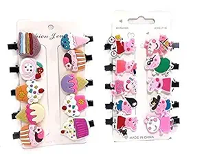 LJC Peppa Pig and ice-cream Hair Clips (set of 20) | Baby clips| Different peppa pig and ice-cream characters clip
