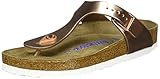 Decksohle: Leder  BIRKENSTOCK Damen Gizeh SFB Leather Zehentrenner, Braun (Metallic Copper), 37 EU